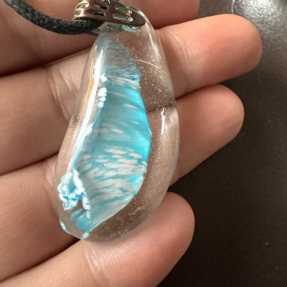 Glass Art ‘90’s vintage Pendant with cord from the 1990’s - Picture 5 of 7